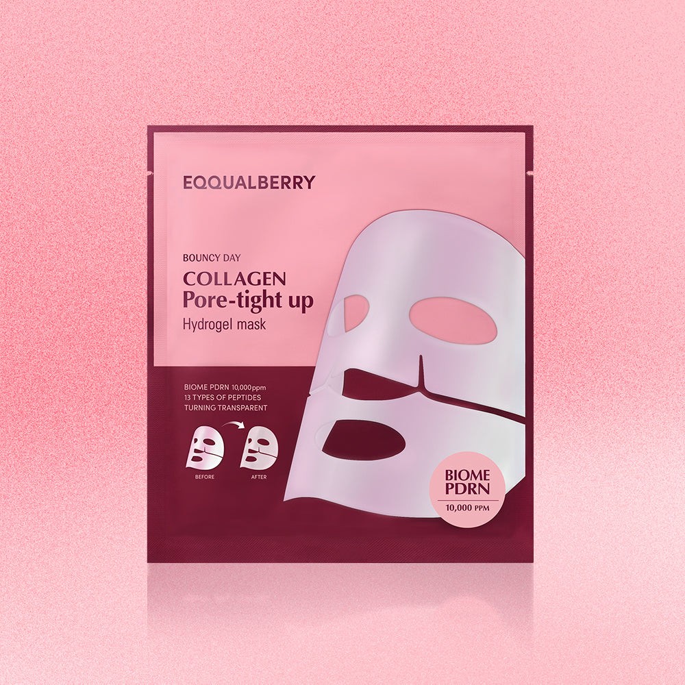 EQQUALBERRY - Collagen Pore-Tight Up Hydrogel Mask (4 adet) - Vegan PDRN + Kolajen Hydrojel Maske main variant image