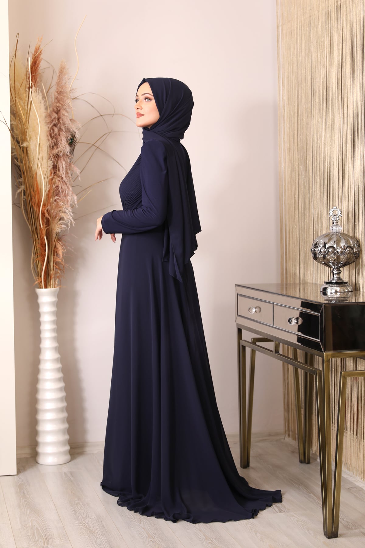 Bead Embroidered Sun Jumpsuit Navy Blue