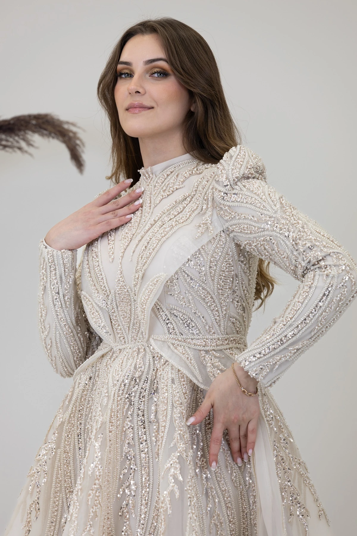 Aplik İşlemeli Şahsenem Abiye