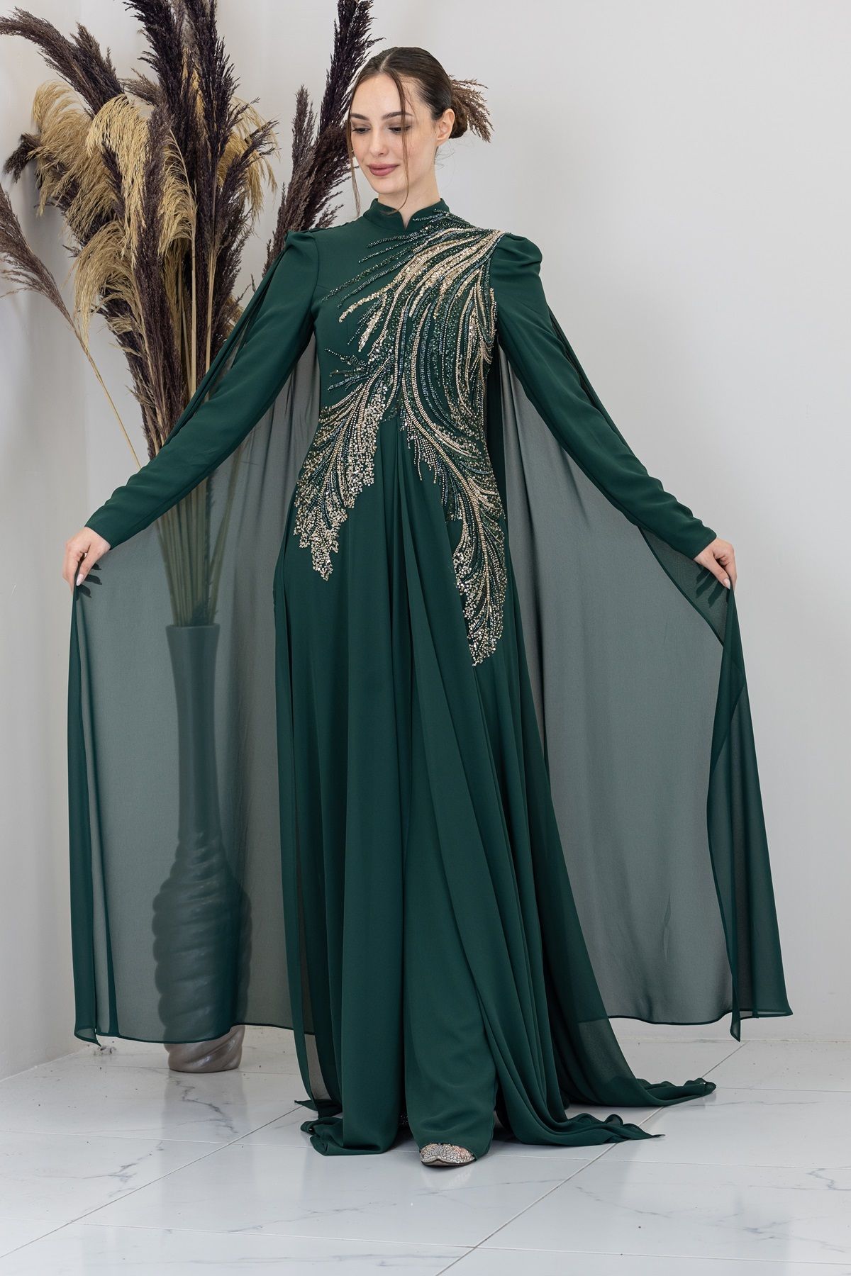 Alif Jumpsuit with Cape Sleeves