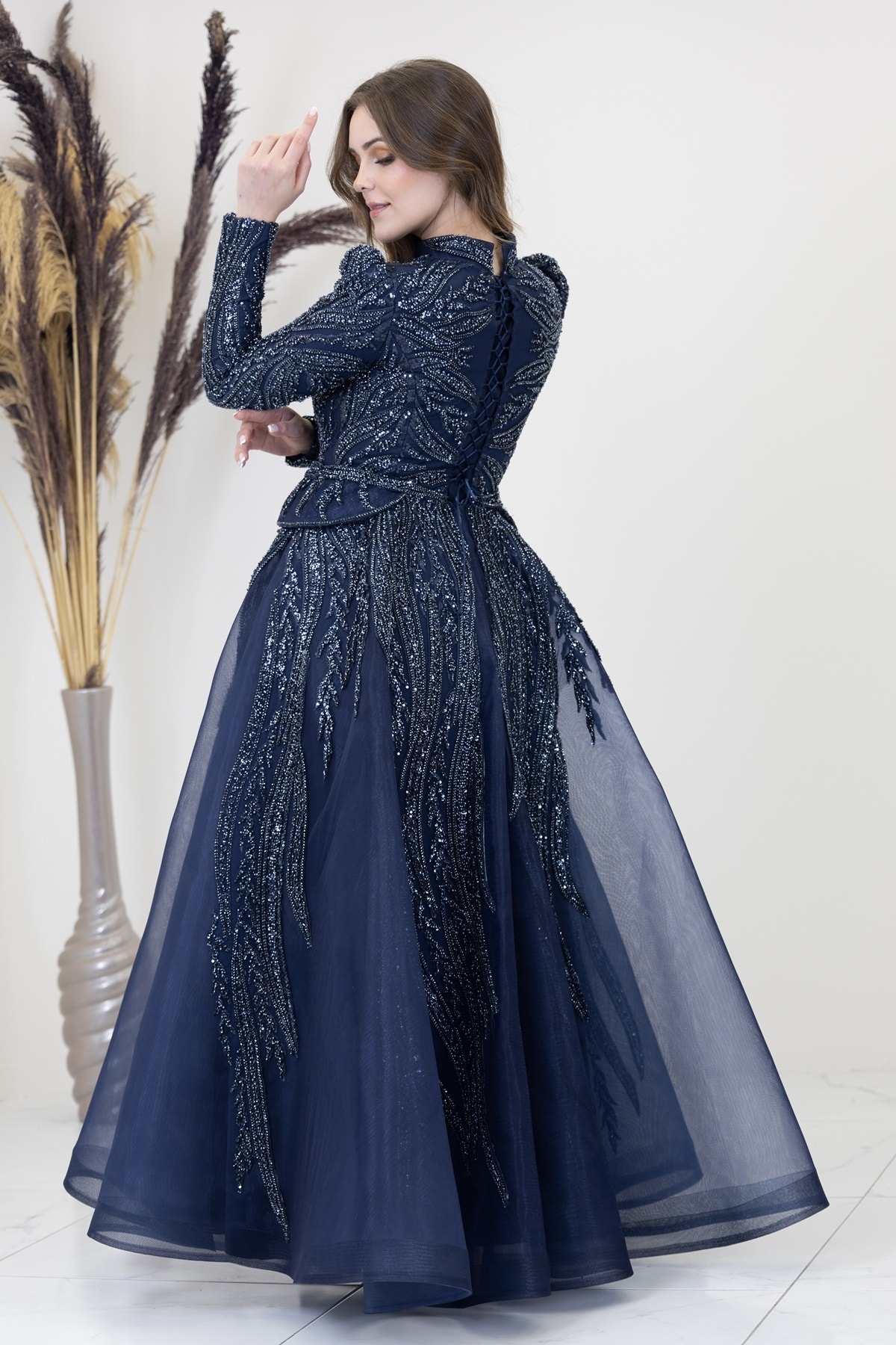 Applique besticktes persönliches Abendkleid