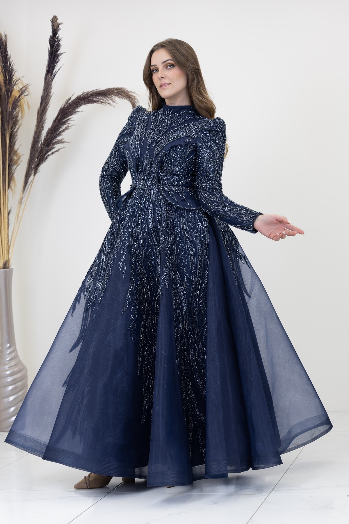 Applique besticktes persönliches Abendkleid