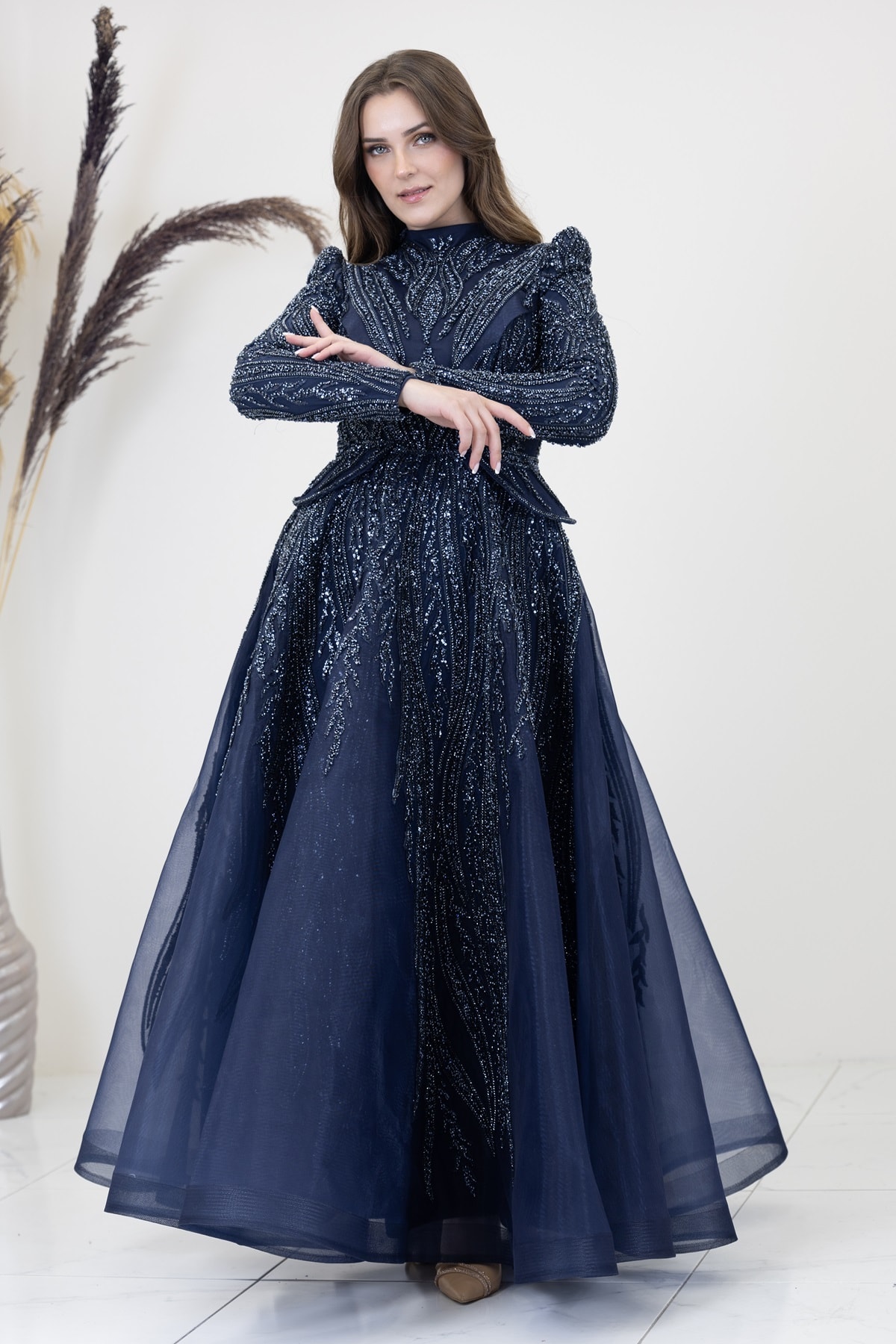 Applique besticktes persönliches Abendkleid