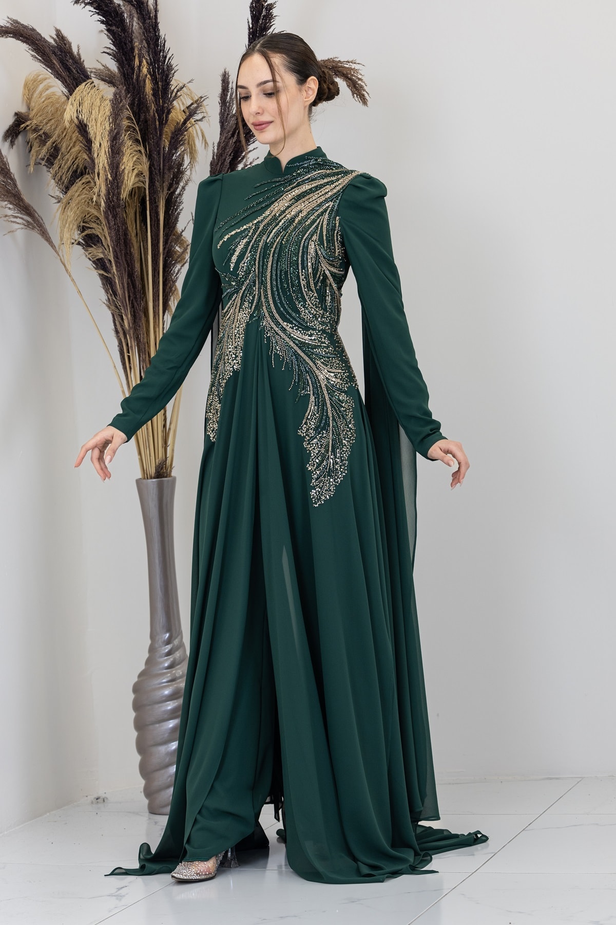 Alif Jumpsuit with Cape Sleeves