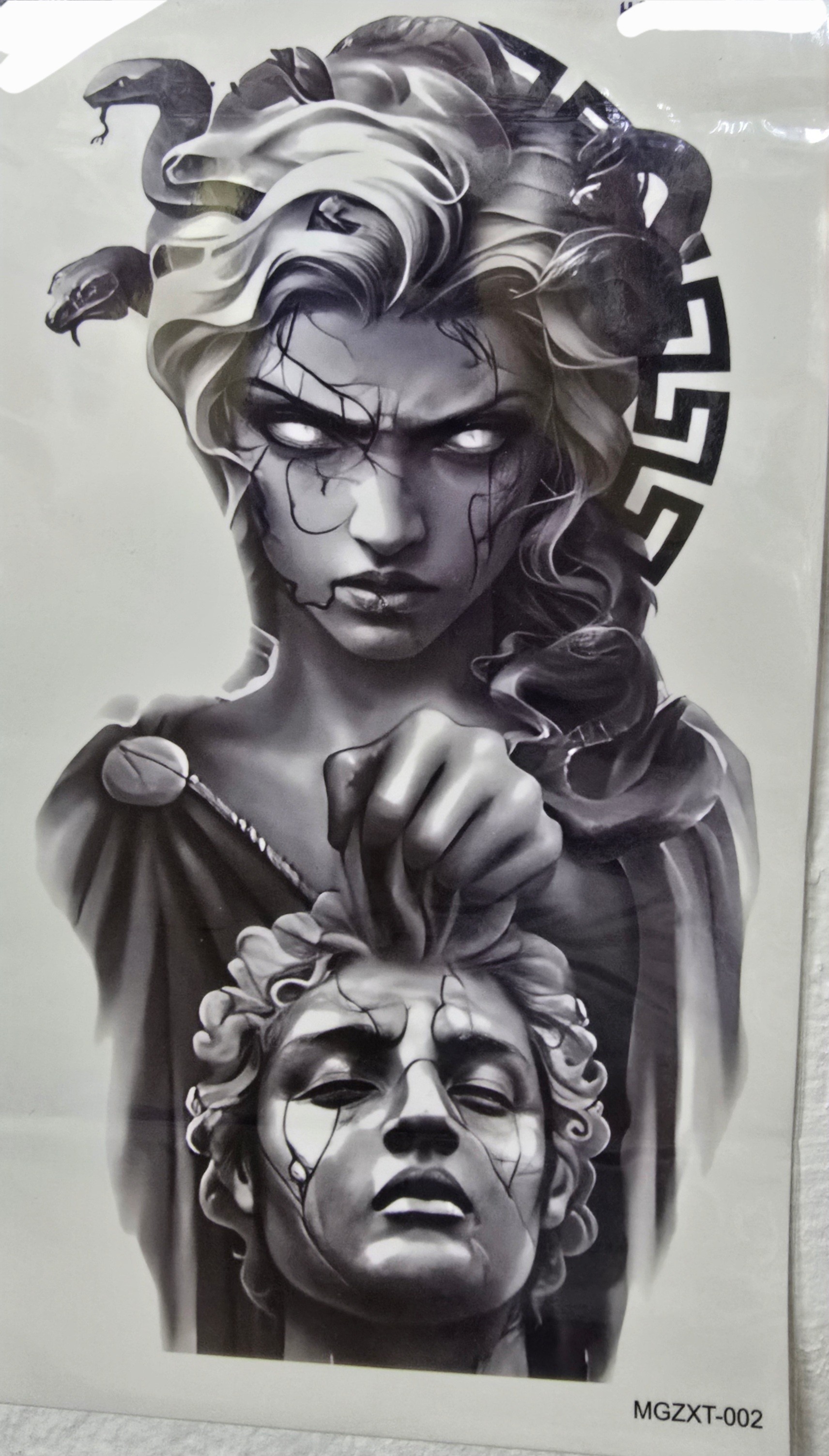 25 cm yapışkan dövme medusa