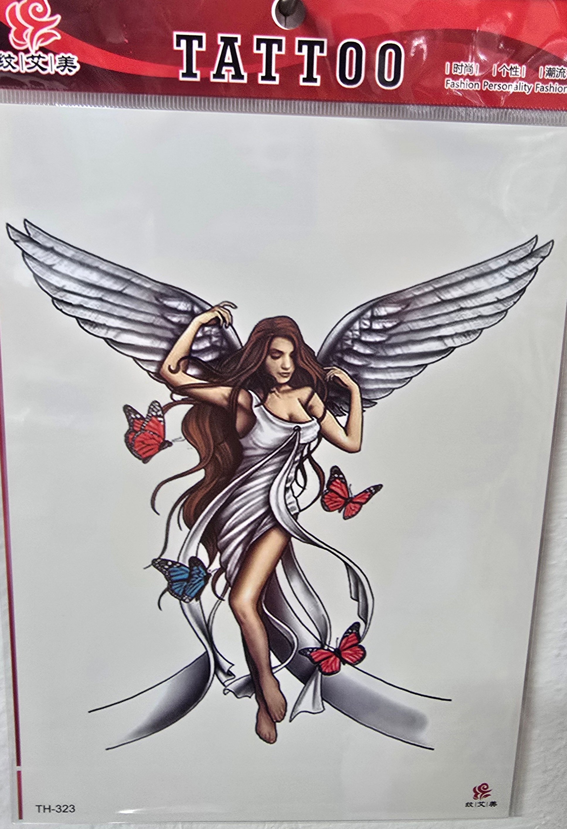 20 cm geçici yapışkan dövme melek 