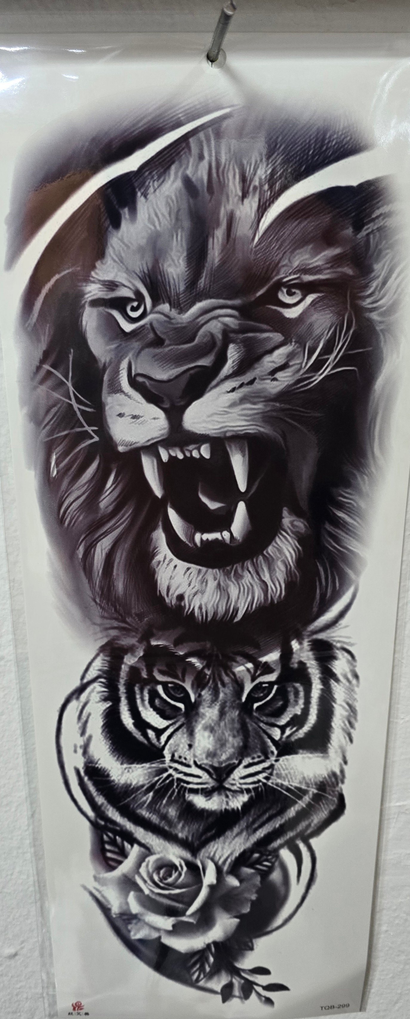 48 cm geçici yapışkan dövme aslan