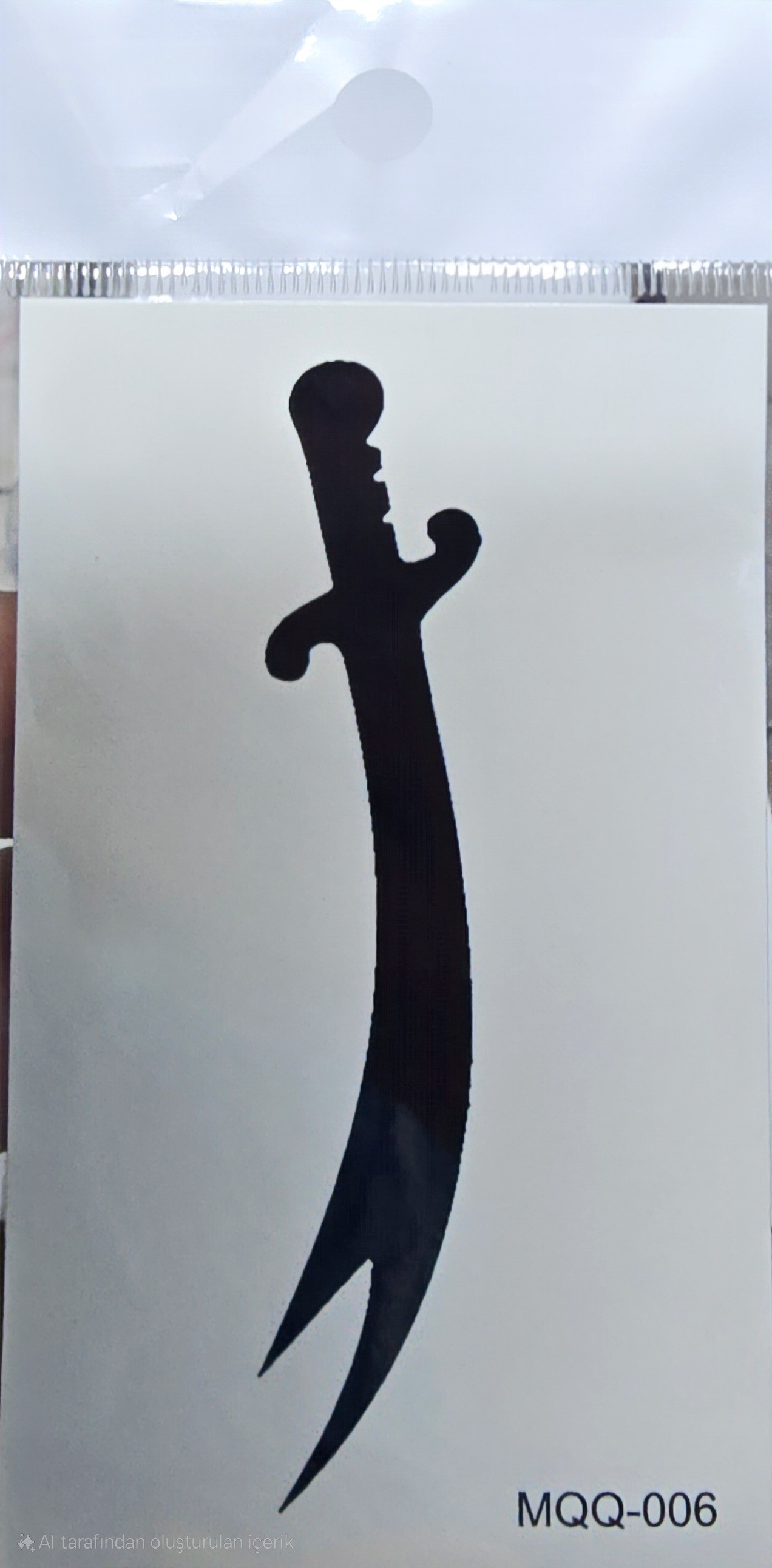 Hz ali kılıcı 10 cm yapışkan dövme 