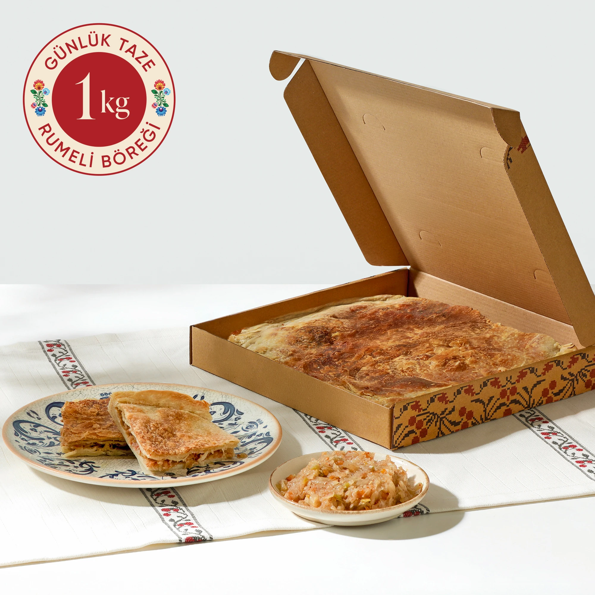 Soğanlı, Yeşil Biberli, Domatesli Rumeli Böreği 1 Kg
