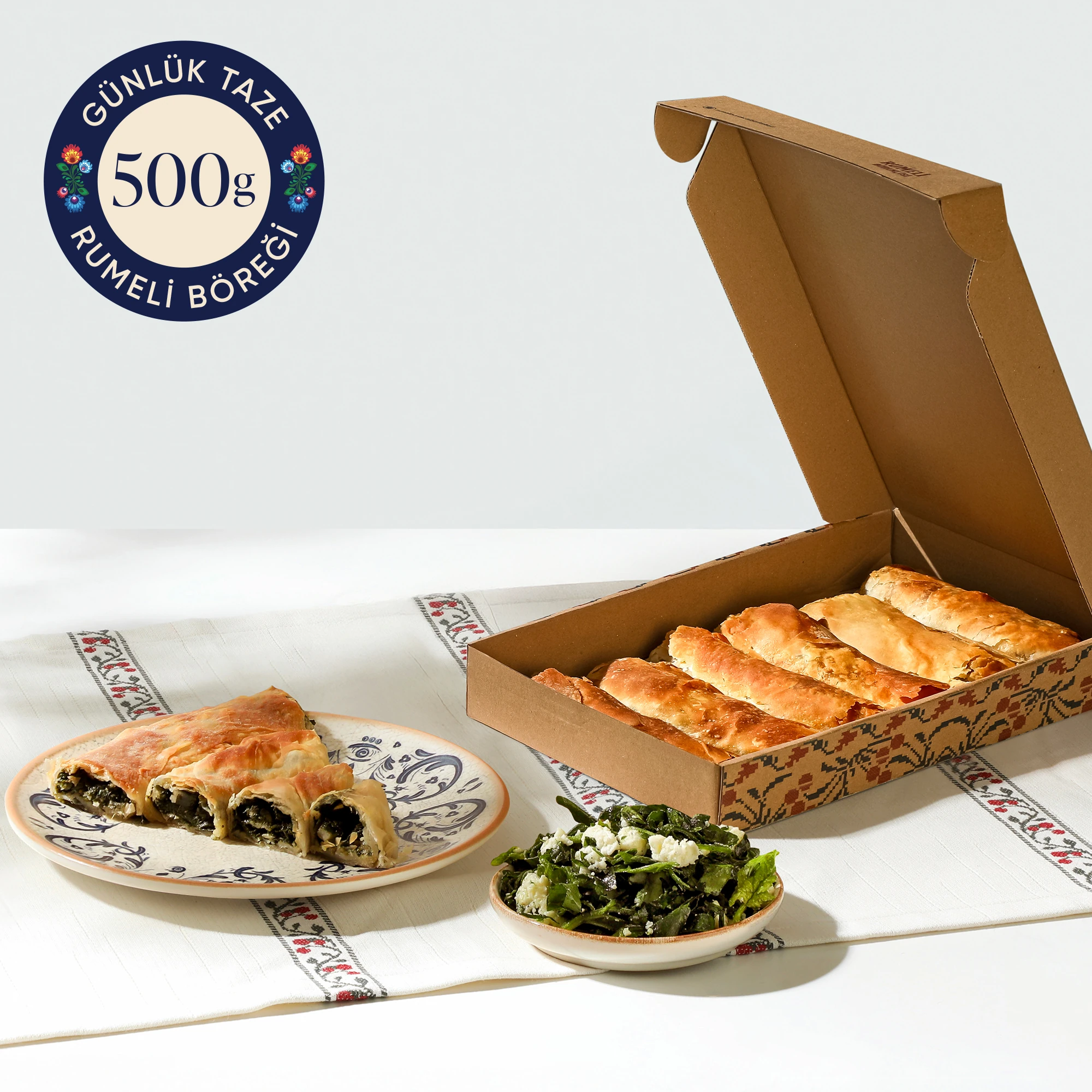 Taze Ispanaklı Beyaz Peynirli Rumeli Böreği 500 G