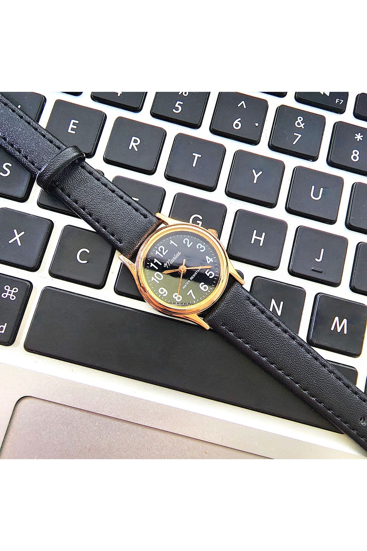 Retro Kadın Deri Kol Saati, Minimal Tasarım, Rose Gold Renk, Vintage Tasarım, Kahverengi