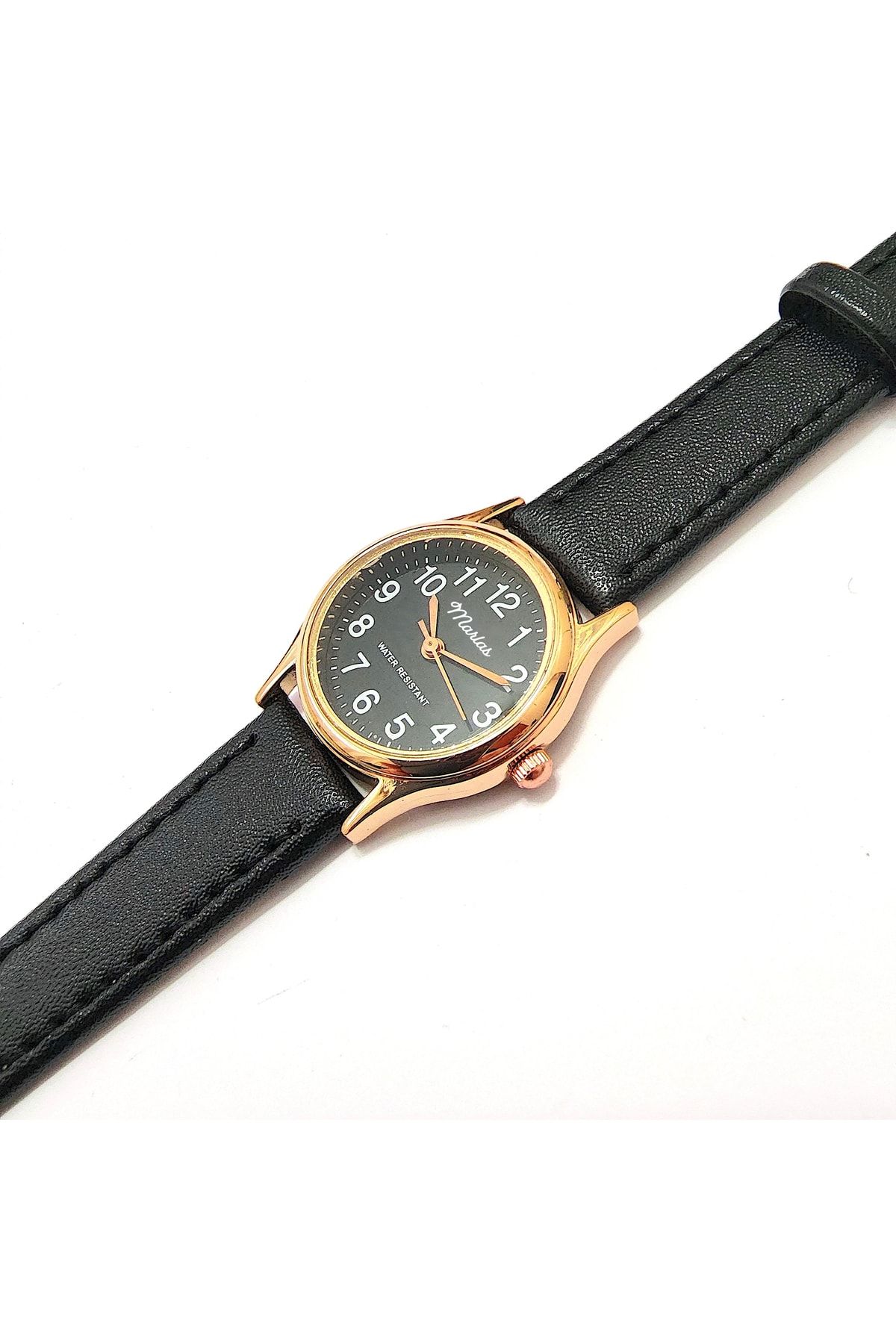 Retro Kadın Deri Kol Saati, Minimal Tasarım, Rose Gold Renk, Vintage Tasarım, Kahverengi