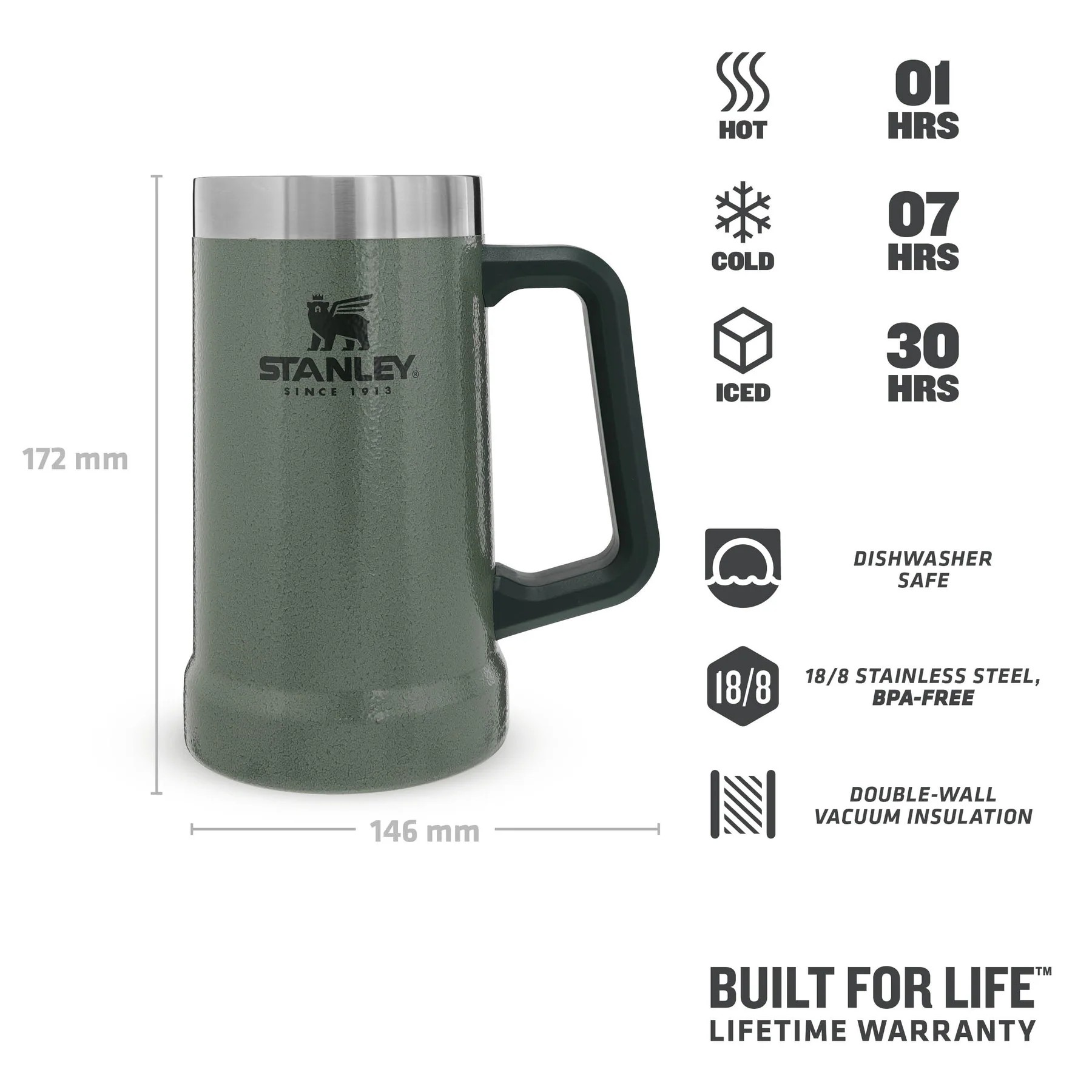 Stanley Adventure Big Grip Beer Stein | 0.70L / Yeşil