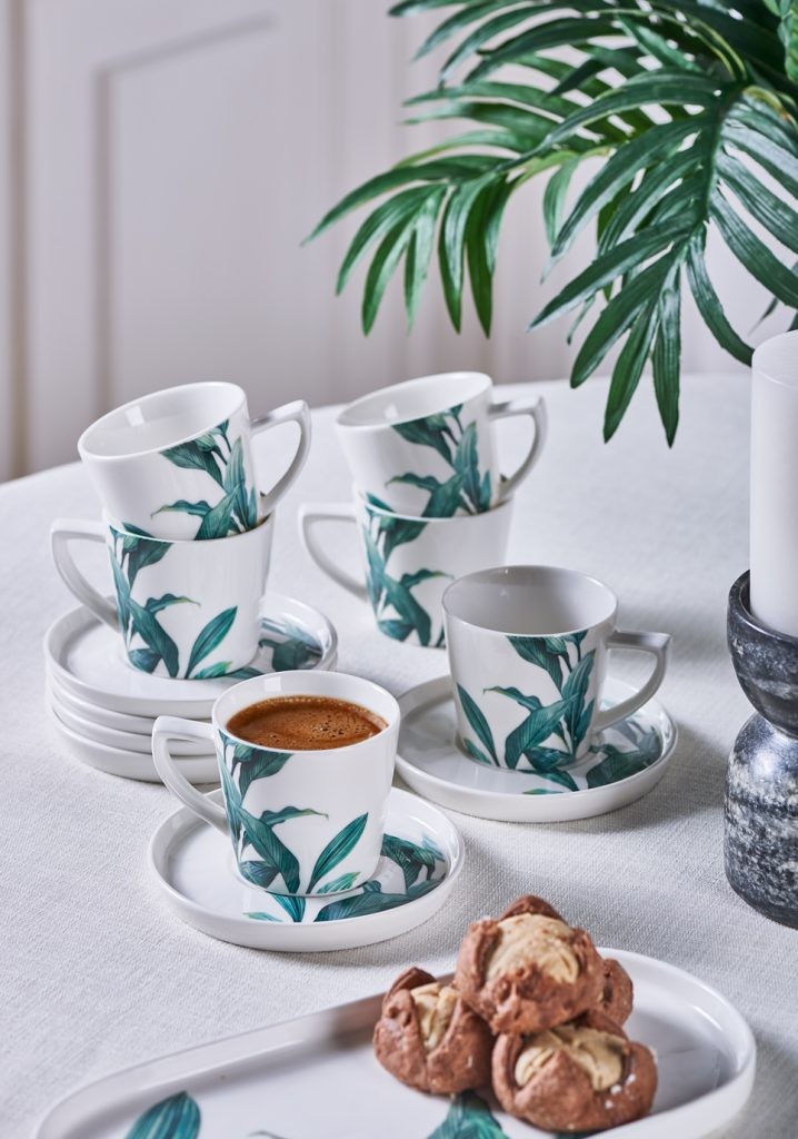  LEAF COFFEE CUP AND SAUCER SET/6