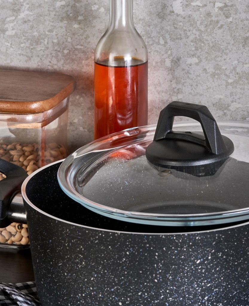COOK&JOY GRANİT BLACK 7 PRÇ. GRANİT TENCERE SETİ
