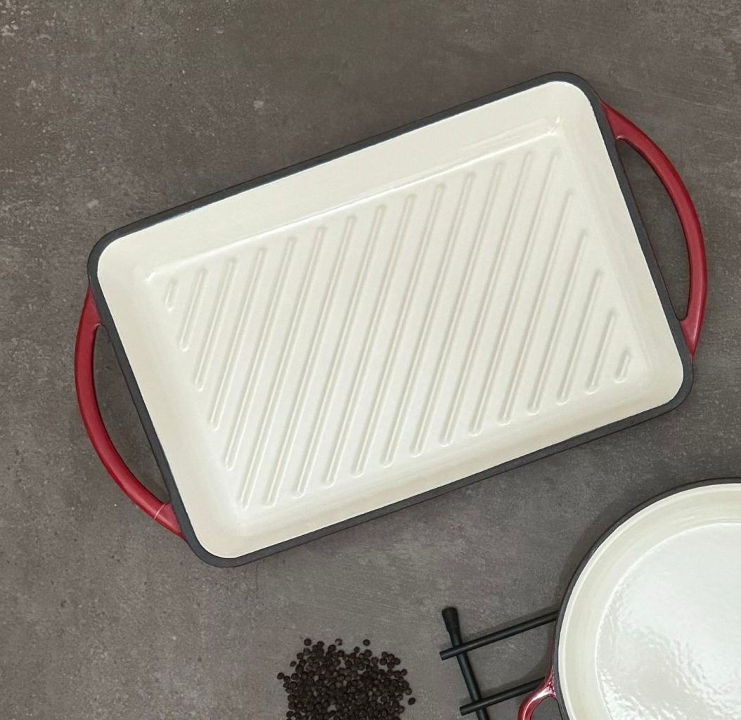 Renoir Signature 40 cm Düz Grill Tavası - Kırmızı 