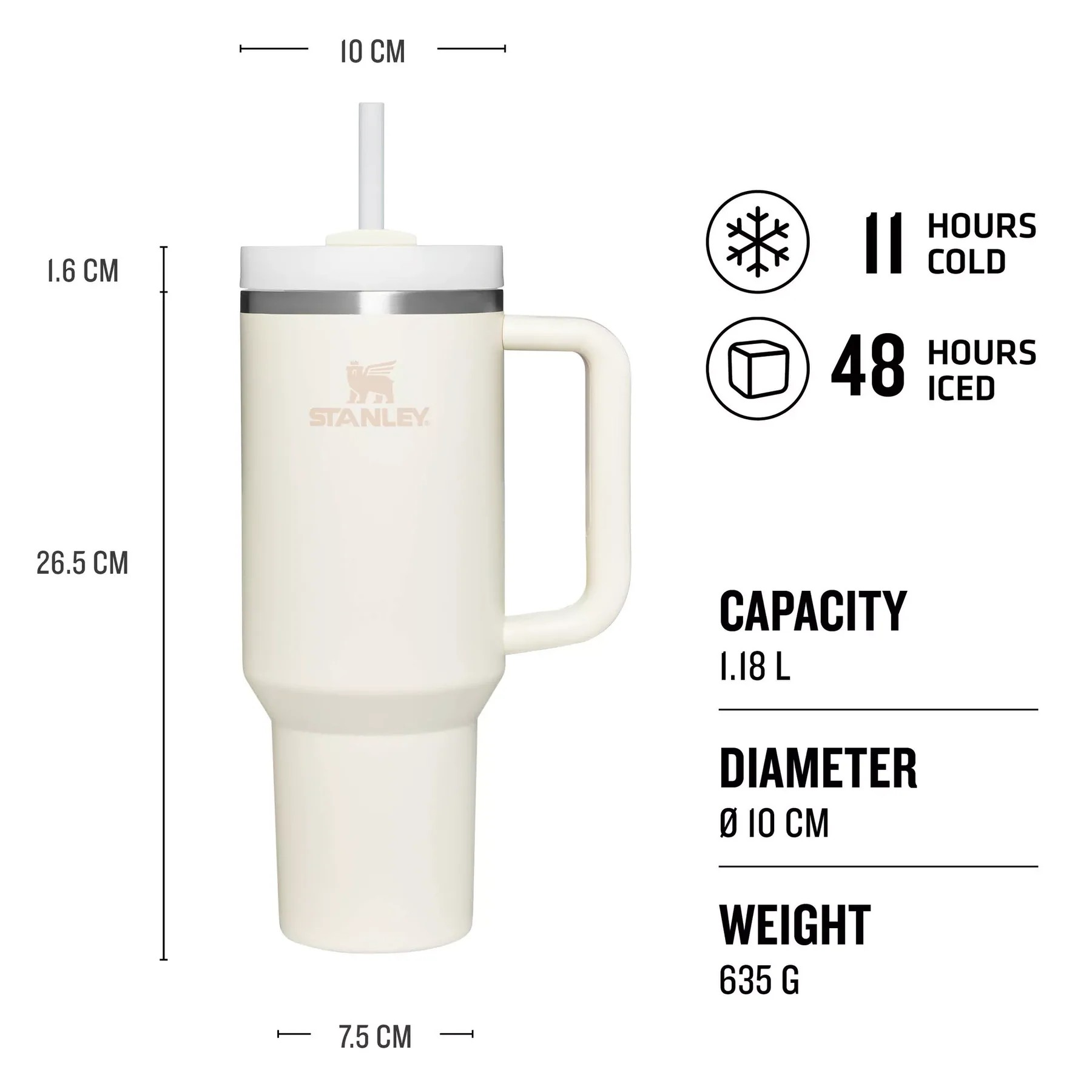 Stanley Quencher Pipetli Termos 1,18 L Krem