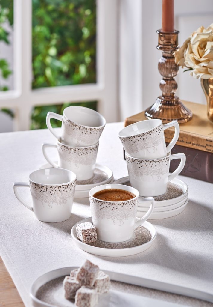 MOSAIC COFFEE CUP AND SAUCER SET/6