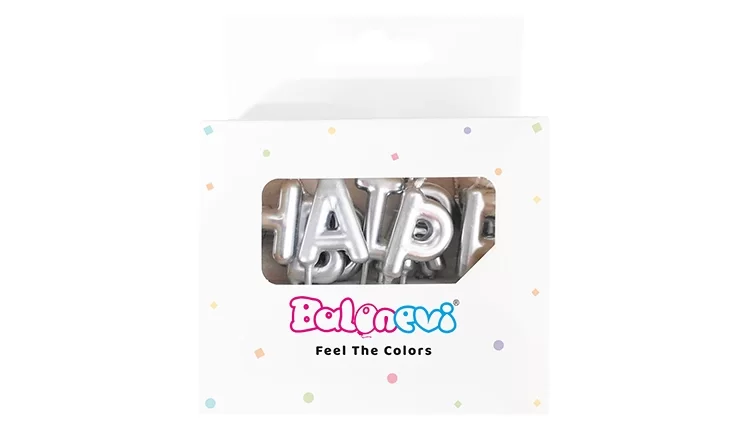 Balonevi HAPPY BIRTHDAY SILVER MUM SETİ