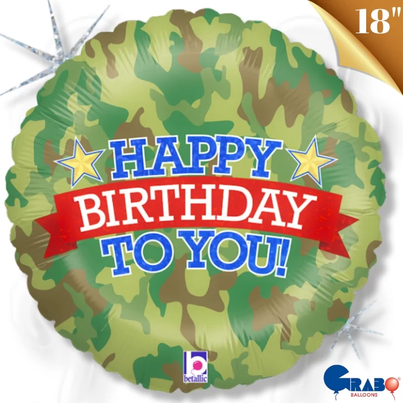 Folyo Balon 18" P. Grabo Camouflage Birthday