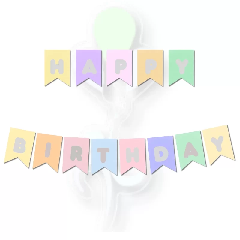 Banner Era Happy Bırthday Makaron-Gümüş