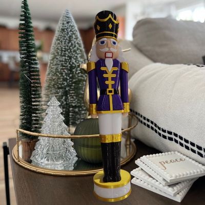 Kurşun Asker Fındıkkıran 38 cm Yılbaşı Süsü Mor Gold Renk