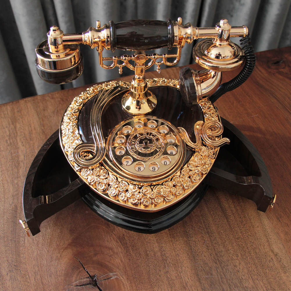 Nostaljik Telefon Müzik Kutusu Çekmeceli