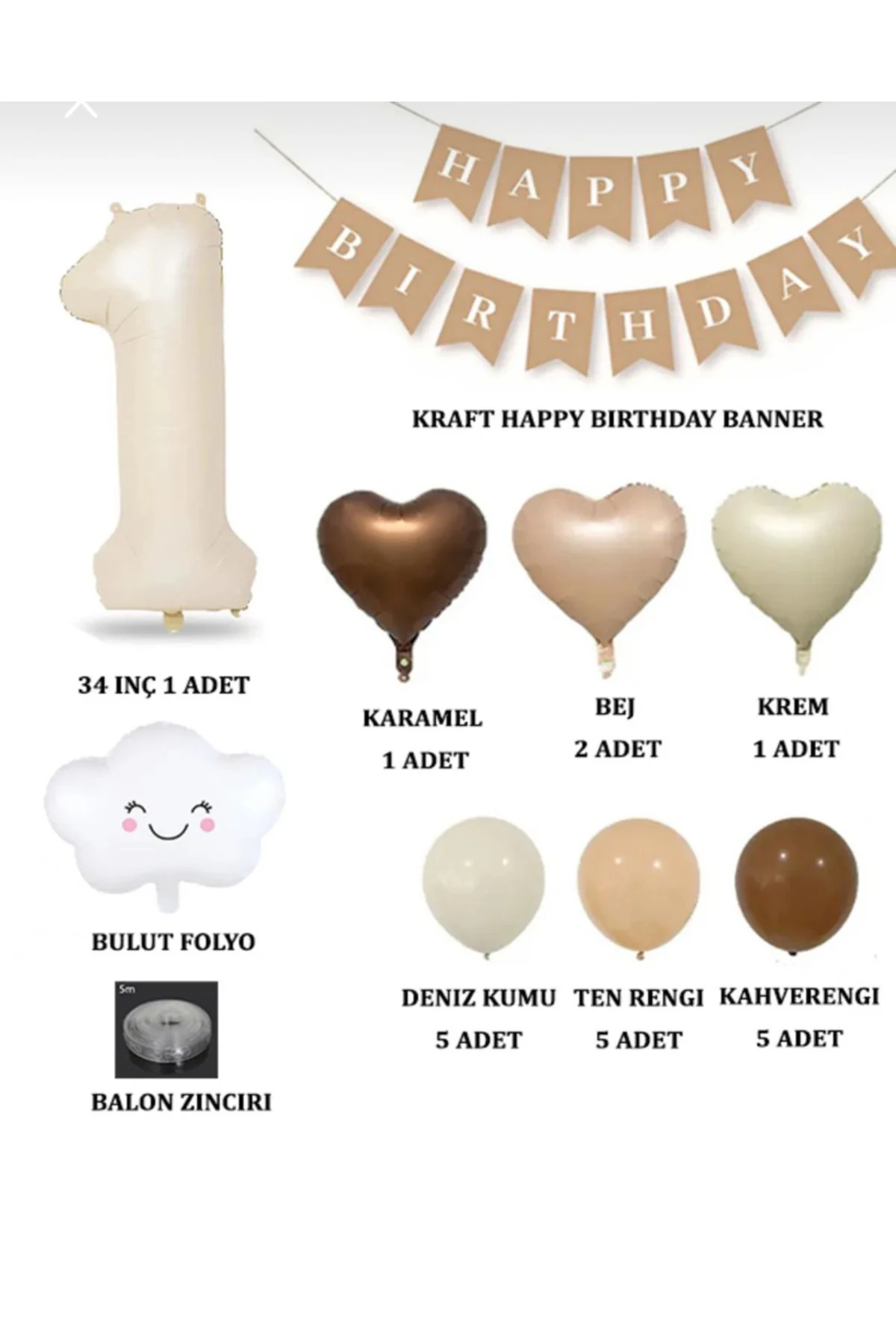 1 yaş folyo balon set