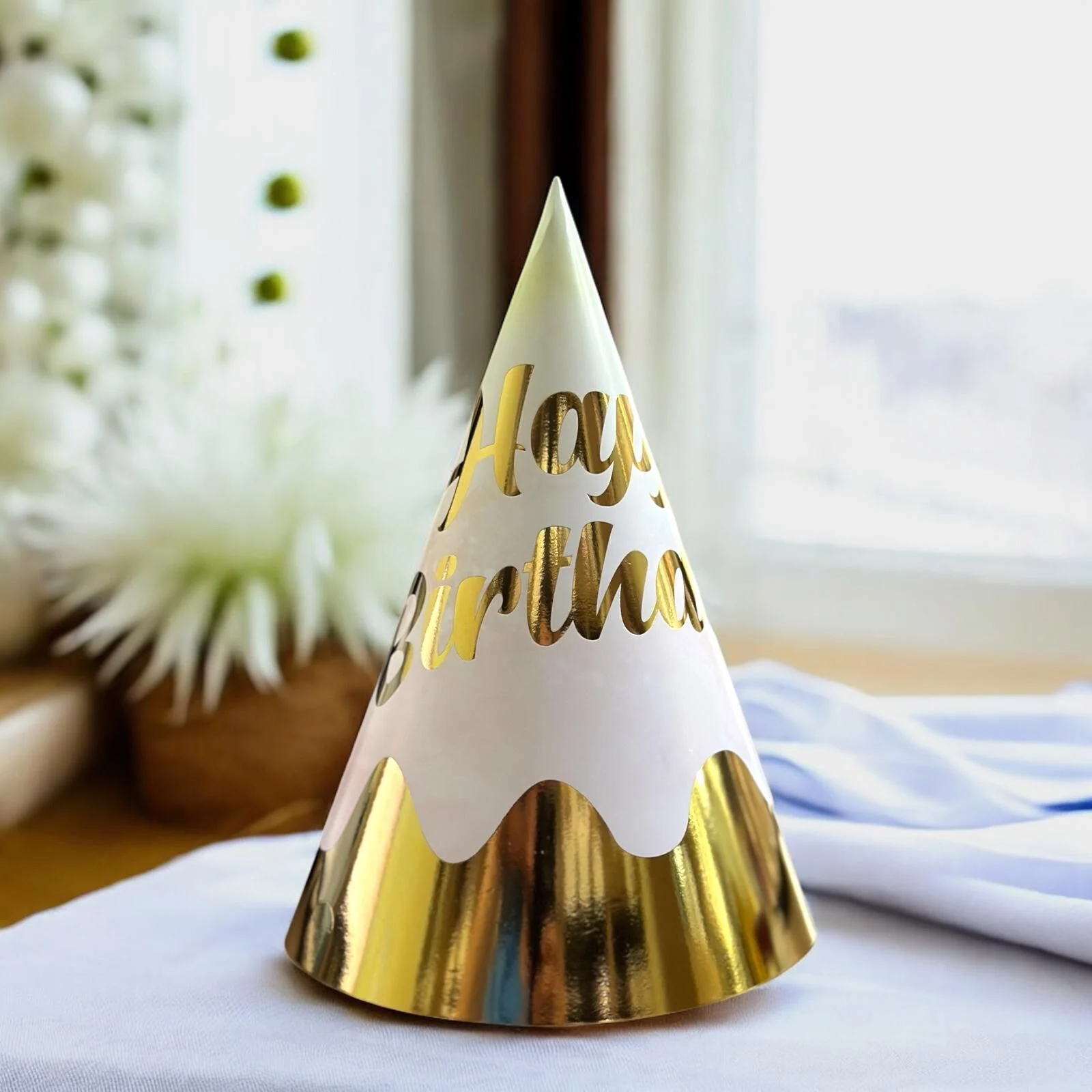 Kukuleta Pembe Gold Çizgili - Happy bırthday