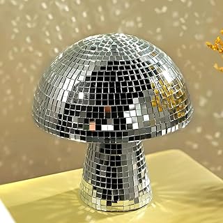 Mantar disko küresi, gümüş disko aynası, top, parıltılı ayna, küre, parlak mantar küre, ev dekorasyonu, sahne aksesuarları, DJ ışık efekti,