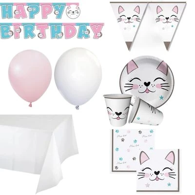 Kedi Balon Set 8 Kişilik