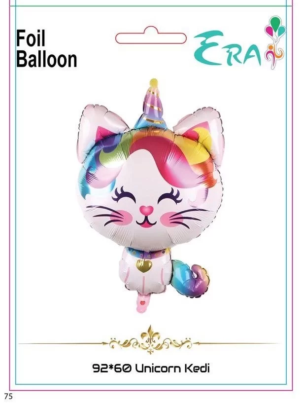 Folyo Balon Era Çin 92*60 Cm Unıcorn Kedi