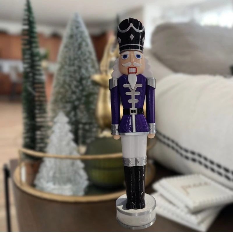 Kurşun Asker Fındıkkıran 38 cm Yılbaşı Süsü Mor Rengi