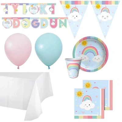 Gökkuşağı Balon Set 16 Kişilik