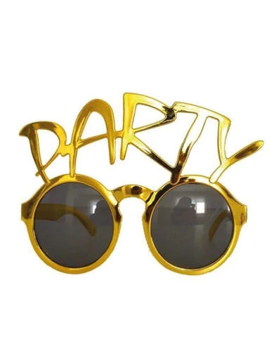 Gözlük Party Yazılı Altın