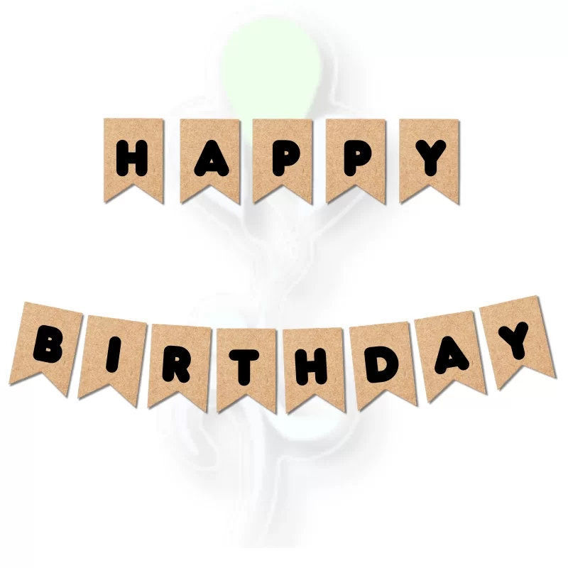 Banner Era Happy Bırthday Kraft-Siyah