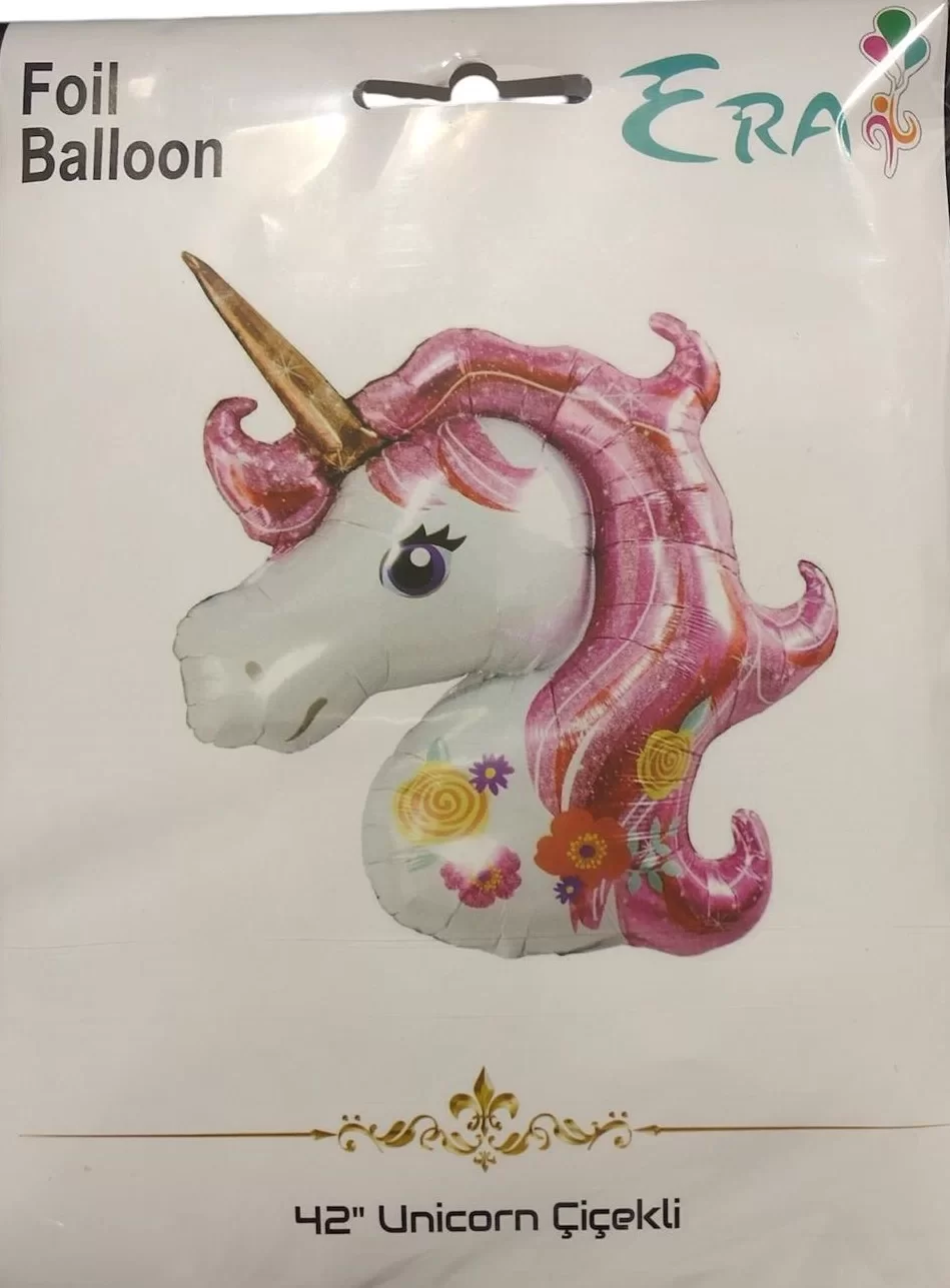 Folyo Balon Era Çin 42" Unıcorn Çiçekli