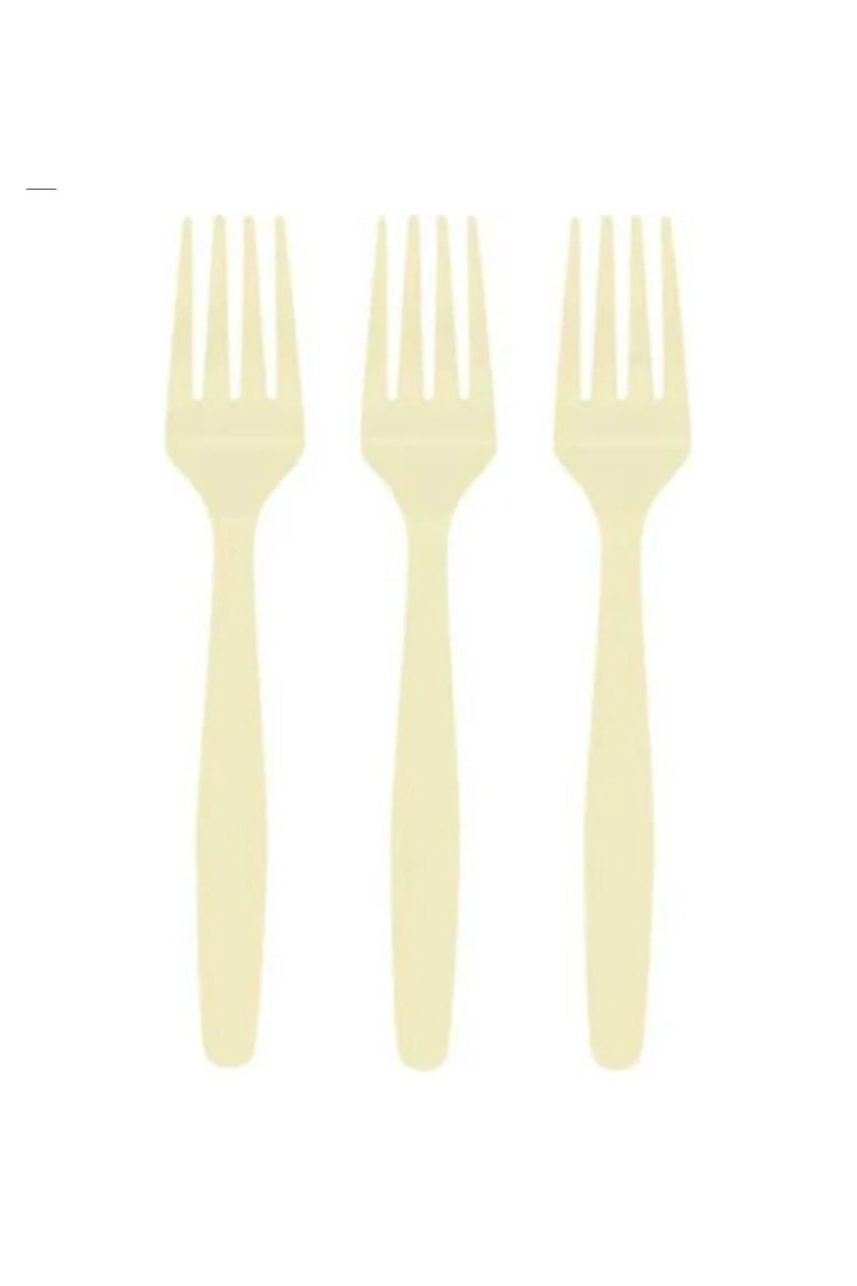 KREM RENGİ PLASTİK ÇATAL 25 ADET