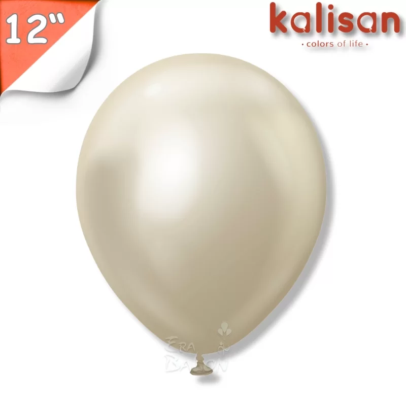 Krom 12" Balon Kalisan Beyaz Altın (White Gold)