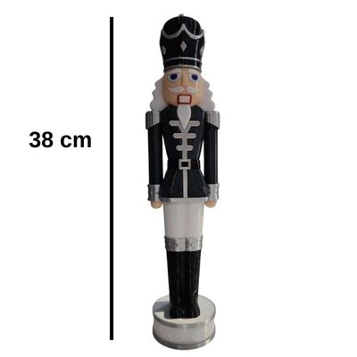 Kurşun Asker Fındıkkıran 38 cm Yılbaşı süsü Antresit  Gri renk