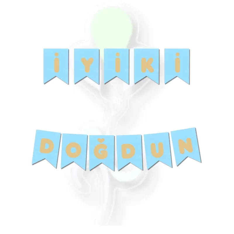 Banner Mavi-Altın İyi Ki Doğdun