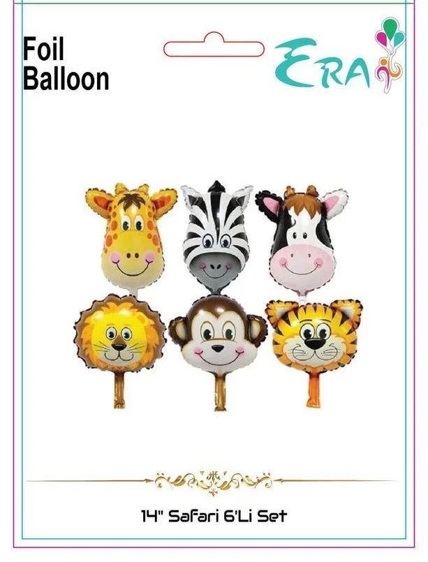 Folyo Balon Era Çin 14" Safari 6'lı Set