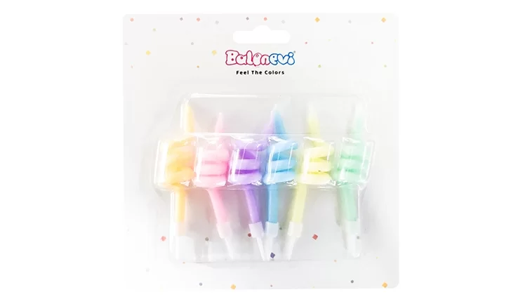 Balonevi BURGULU MAKARON KARIŞIK MUM 6'LI