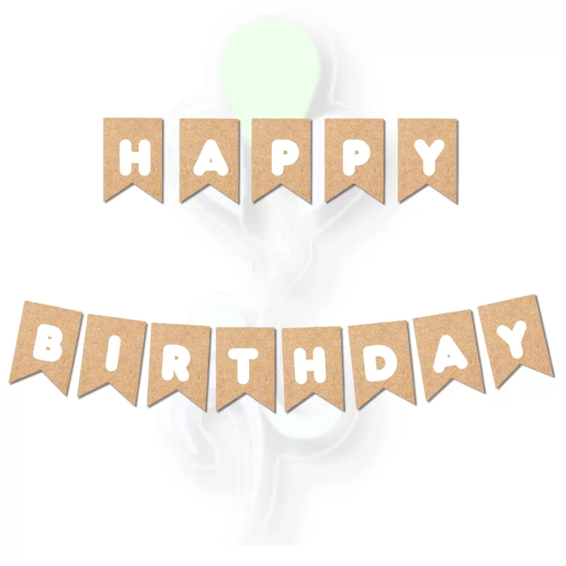 Banner Era Happy Bırthday Kraft-Beyaz