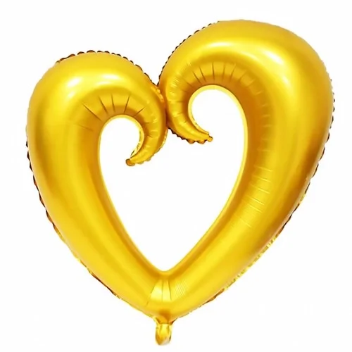 Folyo Balon Çin 36" İçi Boş Kalp Altın