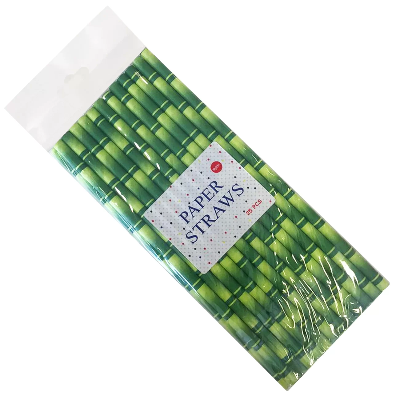 Kağıt Pipet Bambu Desenli 24'lü