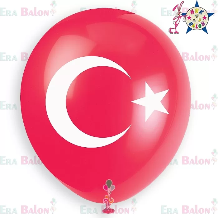 Hazır Baskı Balon (1+1)  Ay Yıldız