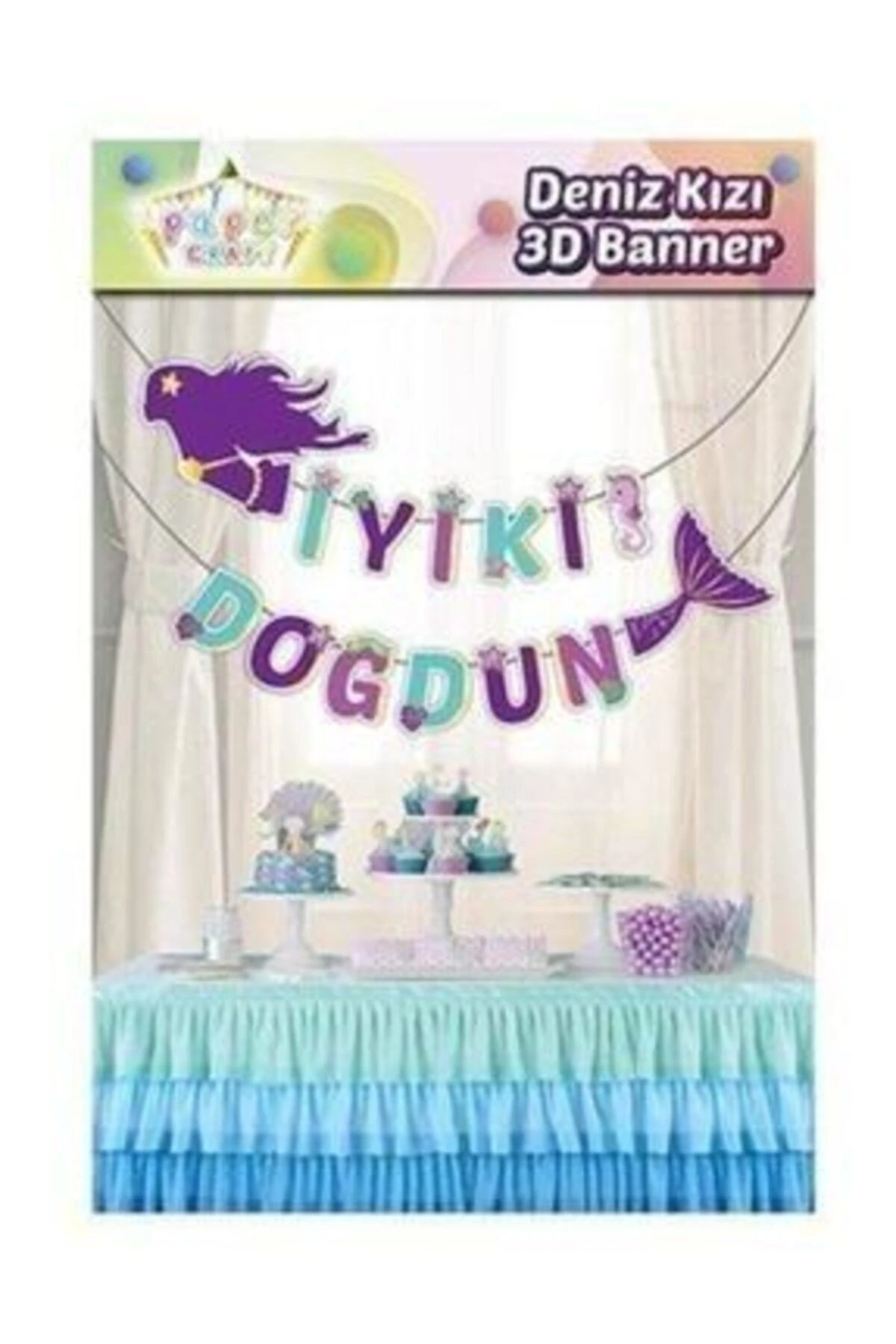 Deniz Kızı Iyi Ki Doğdun Banner Flama Doğum Günü Parti Kk3455