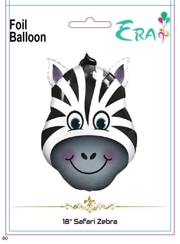 Folyo Balon Era Çin 18" Safari Zebra