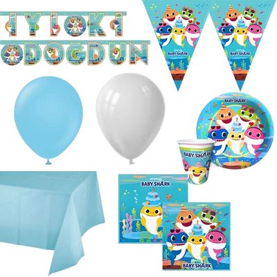 Baby Shark Doğum Günü Set 24 Kişilik